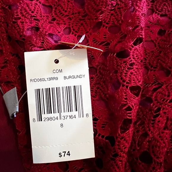 Rabbit Rabbit Rabbit Red Lace Dress 
Midi Length 3/4 Sleeves - Picture 3 of 6